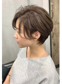 ハンサムショート×モカベージュ