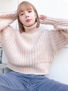 ソーコ 渋谷(SOCO) 【SUN】ケアブリーチ☆ナチュラルベージュボブ