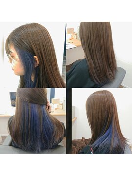 アペルト(aperto) インナーカラー　ブルーアッシュ