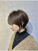 大人可愛いショートボブ/マッシュショート/髪質改善/白髪染め