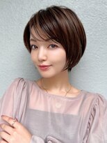 ショートボブくびれショート丸みレイヤーカットメルティカラー