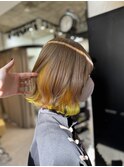 インナーカラー/イエロー/ミルクティーベージュ