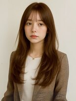 ミロア 薬院(miroa)&nbsp;ベージュ ブリーチなしダブルカラーレイヤーカット 顔周りカット