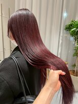 ガリカ 横浜(Gallica) 赤みたっぷりボルドーラベンダー×ブリーチなし艶髪カラー