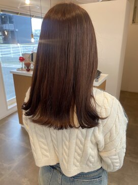ミルヘアデザイン(mil hair design) グレージュ　艶髪　髪質改善　ブリーチ　ピンクベージュ　韓国風