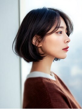 ダル 渋谷/表参道(DAL.) レイヤーカットボブ髪質改善カラー縮毛矯正暗めカラー韓国