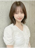 アースカラークラゲヘア切りっぱなしネオウルフカット30代A30