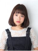 ☆ワイドバングワンレンセミボブモーブカラー☆