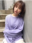 ニュアンスレイヤーボブ×ラベンダーベージュ