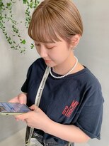 テトヘアー(teto hair) マッシュショート、ミルクティベージュ、ハイトーンカラー