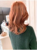福山美容院イルミナカラー人気Caaryピンクオレンジベージュ
