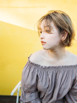 エーバイフー 江坂店(A BY WHO) A BY WHO江坂/シースルーブロンズショート/ハイトーンカラー