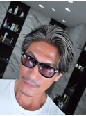 メンズバレイヤージュシルバーメッシュダブルカラーブリーチ