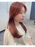 ブリーチなし　/ オレンジベージュ / 赤オレンジ