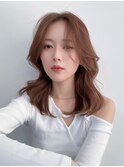 オンブレグレージュオリーブベージュくびれミディ大人美人