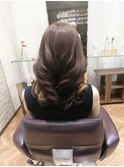 韓国風ゆる巻きリバースカールイヤリングカラーセミロング