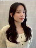 小顔韓国風レイヤーカットダークグレージュデジタルパーマ2