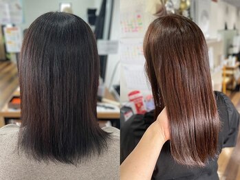 カラーのちから インネルヘアー(in NELL HAIR)の写真/【白髪染め(リタッチ)￥2980】女性スタッフが髪のお悩みを解決！グレイカラーでも艶やかな美髪へ。