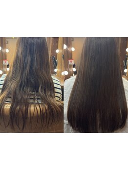 ダメージ/癖/ボリューム/潰れる/頭皮トラブル等多くのお悩みは扱い方で解消☆[左がbefore、右がafter]