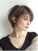 大人ショートレイヤー白髪ぼかし脱白髪染め40代50代60代原宿