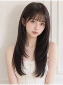 シャギーレイヤーハイトーンカラーおくれ毛カットブリーチなし◎