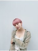 フェミニンピンク×エアリーマッシュショート