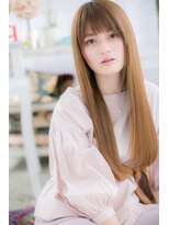 ミック 日暮里店(miq)&nbsp;シースルーバングミルクベージュツヤ髪スーパーロングc2