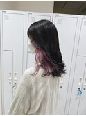 黒髪でも出来る出来るオシャレヘアー/パープルインナーカラー