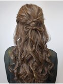 推し活/ライブヘアセット/リボンハーフアップ/ヘアアレンジ