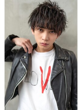 ハバナ 渋谷(HAVANA) アッシュブラック/無造作マッシュパーマ/刈り上げ/ツーブロック