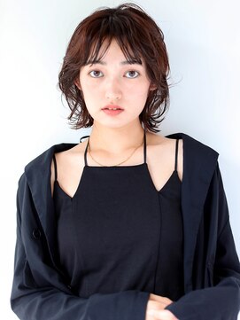 ヘアサロンガリカアオヤマ(hair salon Gallica aoyama) <丸山日向>大人の透け感くびれミディ/暗髪オリーブ/地毛風カラー