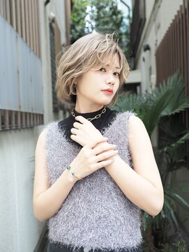 アンジェロ カリノ(Angelo Carino) 【小顔】ふわボブ＿ミルクティーグレージュ＿Oyamada