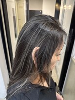 小顔 ネビージュ　グレージュハイライトカラー◎