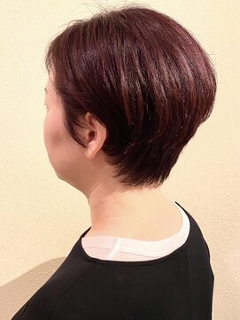 30代40代50代耳掛けショート丸みショートチェリーレッド関内