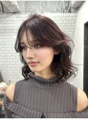 【広島韓国ヘア】シースルー前髪×暖色ボルドーブラウン！