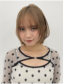 くびレイヤーボブルフネビージュ小顔ワンレンこなれミディ