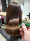 セミロングヘア縮毛矯正