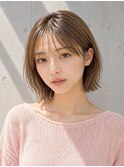【NOA】韓国風外はねボブ シースルーバング大人可愛いヘア