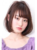 アシメショートエアリーショートグレージュナチュラルボブ