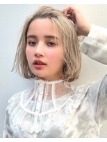 オブ ヘアー 自由が丘 ウエスト(Of HAIR WEST) おしゃれ　ブロンドボブ