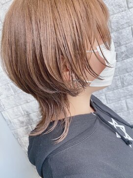 リアイス(Re:ICE) ミニウルフ/くすみブルー/流れるレイヤー/インナーハイライト