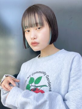 アルバム 銀座(ALBUM GINZA) インナースカイブルー_チェリーブラウンフェミニンロング_98943