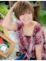 カバーヘア イヴ 戸頭店(COVER HAIR EVE)&nbsp;前下がり斜めバング小顔アースカラーボブc5戸頭20代30代40代