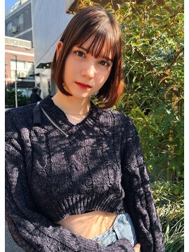 エイミー(Aimee) Aimee 町田　シースルーバング×オレンジブラウン