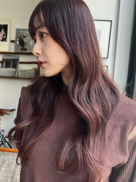 ポール(pole) 札幌韓国ヘア　ラベンダーベージュレイヤーロング