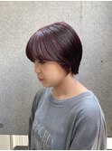 ボルドーカラー×大人ショート　