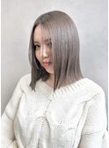【qumu MARIKO】透明感グレージュ×切りっぱなしボブ