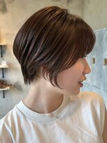 ニュイ(NUIT)&nbsp;ショートボブ韓国丸みショートカットミルクティーベージュカラー