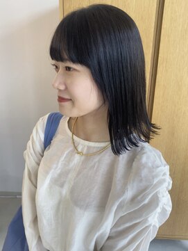 ミリ 奈良店(mm) ブルーブラック/暗髪/近鉄奈良/髪質改善/ボブ/顔まわり/学割