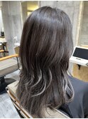 セミロングアッシュグレージュ♪
